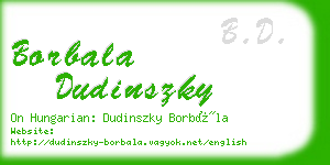 borbala dudinszky business card